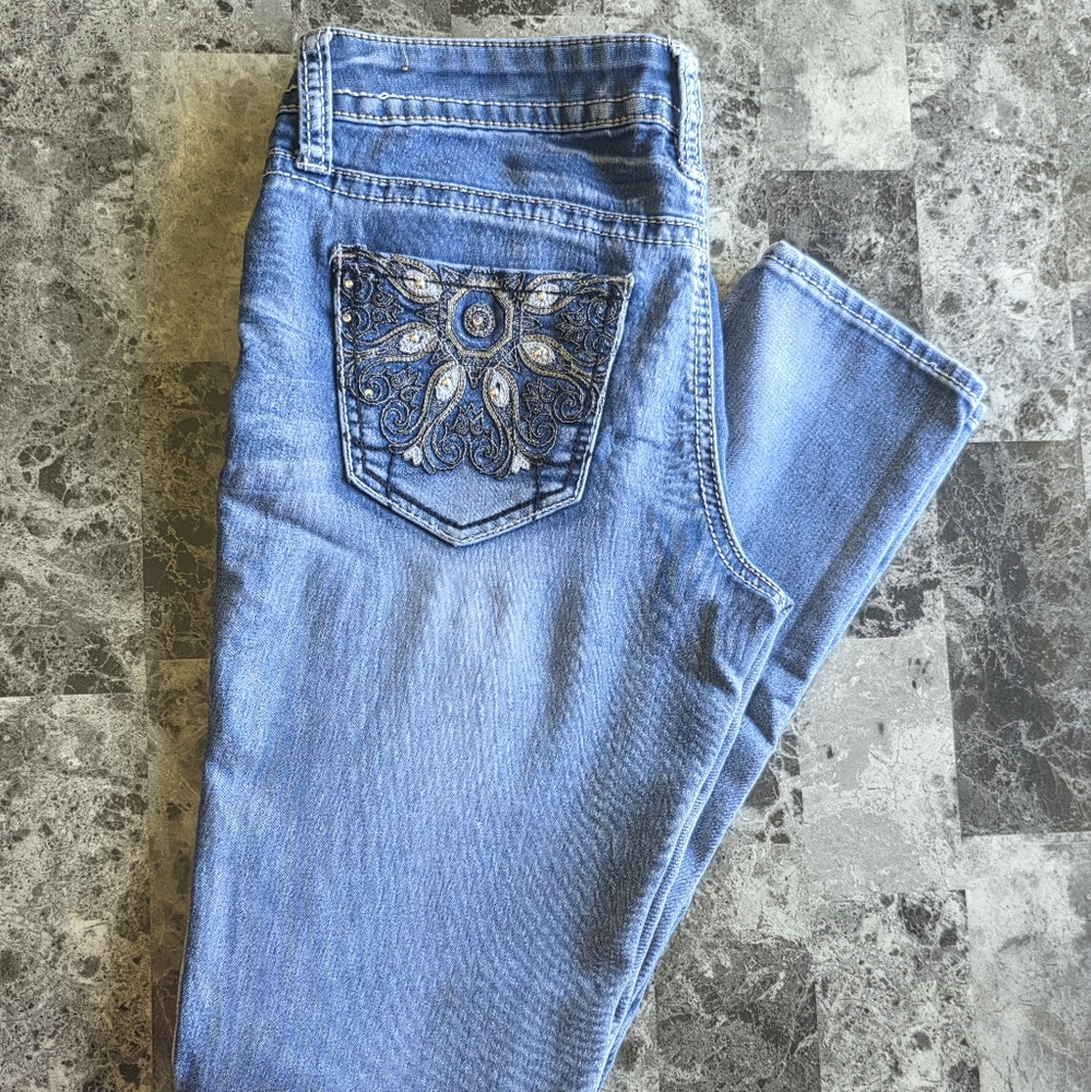 Hydraulic Blue Straight Leg Jeans 3/4